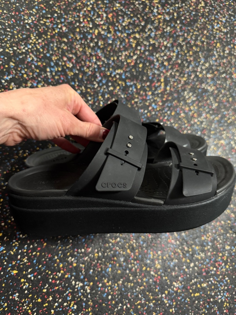 CROCS Black Slip-On Sandals